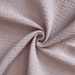 Ткань Муслин Жатый (Ширина 1,4м), цвет Пыльно-Розовый (на отрез) в Невинномысске
