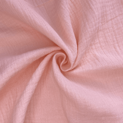 Ткань Муслин Жатый (Ширина 1,4м), цвет Нежно-Розовый (на отрез) в Невинномысске