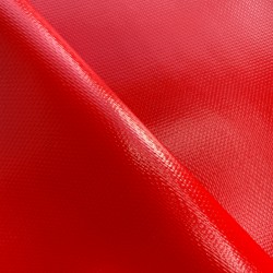Ткань ПВХ 600 гр/м2 плотная (Ширина 1,5м), цвет Красный (на отрез) в Невинномысске