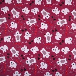 Ткань Oxford 600D PU (Ширина 1,48м), принт &quot;Белые мишки&quot; (на отрез) в Невинномысске