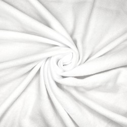 Ткань Флис Односторонний 130 гр/м2 (Ширина 150см), цвет Белый (на отрез) в Невинномысске