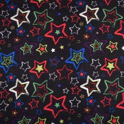 Ткань Oxford 600D PU (Ширина 1,48м), принт &quot;Звезды на черном&quot; (на отрез) в Невинномысске
