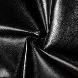 Ткань Дерматин (Кожзам) для мебели (Ширина 138см), цвет Черный (на отрез) в Невинномысске
