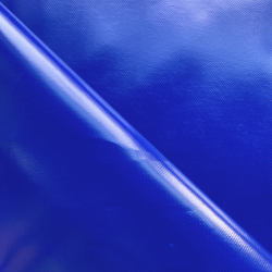 Ткань ПВХ 450 гр/м2 (Ширина 1,6м), цвет Синий (на отрез) в Невинномысске