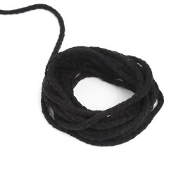 Шнур для одежды тип 2, цвет Чёрный (плетено-вязаный/полиэфир)  в Невинномысске