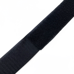 Контактная лента 40мм (38мм) цвет Черный (велькро-липучка, на отрез)  в Невинномысске